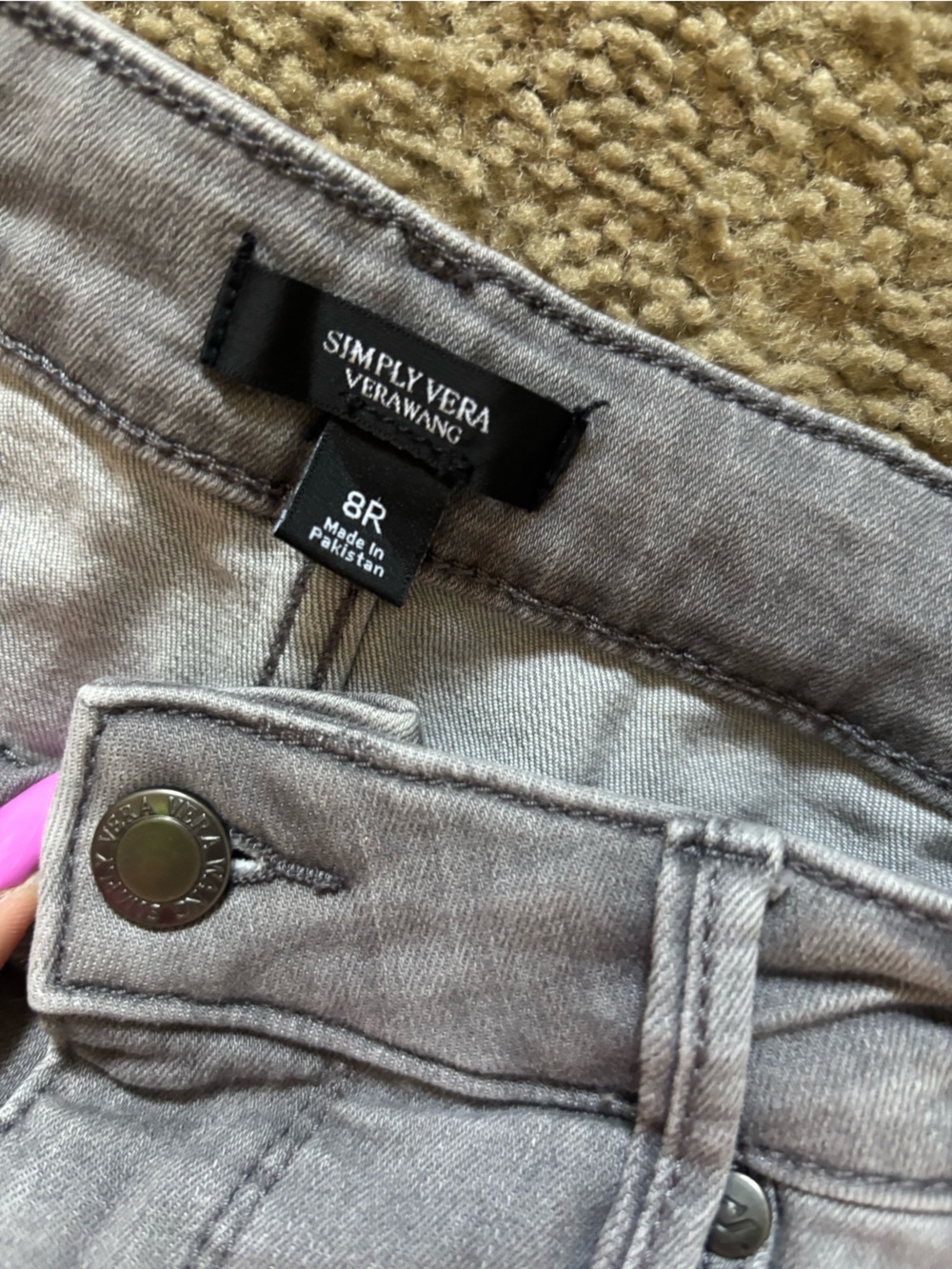 Simply Vera Vera Wang Women's Gray Skinny Jeans size 8